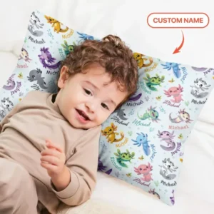 I Love You Axolotl Custom Name Bamboo Pillow Case
