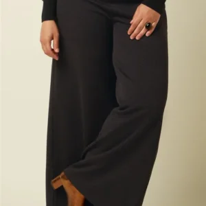 Border Palazzo Pants Mael Jacquard - Black