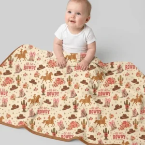 Coquette Cowgirl Lil Bit Rowdy Bamboo Blanket
