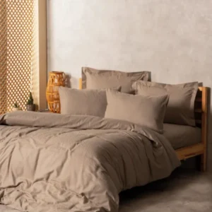 Bettwäsche-Set Taupe – 100% Baumwolle Ranforce