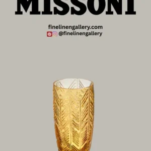 Missoni Home Champagne Glasses ZIG ZAG Set of 6 Amber 11 oz, diam. 2.5", H 5.5" - Palais Royal Linen Gallery