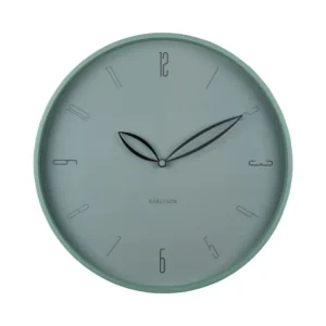 Karlsson Wanduhr KA6012BL mit hellblauem Zifferblatt, schmalen Minutenmarken und Blüten-Zeigern