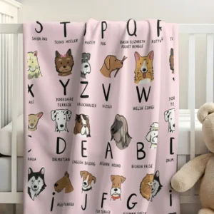 Funny Dogs Alphabet Bamboo Blanket