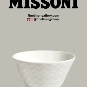 Missoni Home Fruit Bowls ZIG ZAG Set of 6 White diam. 5" H.2.5" - Palais Royal Linen Gallery