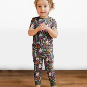 Dark Pumpkin Zona Bamboo Two Piece Short Sleeve Pajama Set