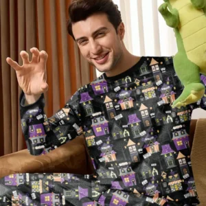 Halloween Hometown Bamboo Men's Pajama Set