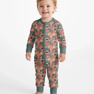 Cute Monster Crowd Bamboo Convertible Zippy