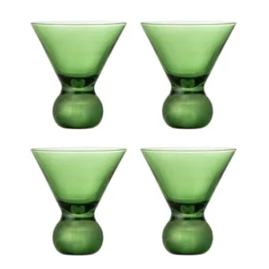 Cocktailgläser Elvo – farbiges Glas mit skulpturaler Form (4er-Set)