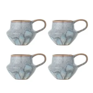 Becher-Set „Elvion“ – Blaues Steingut (4-teilig)