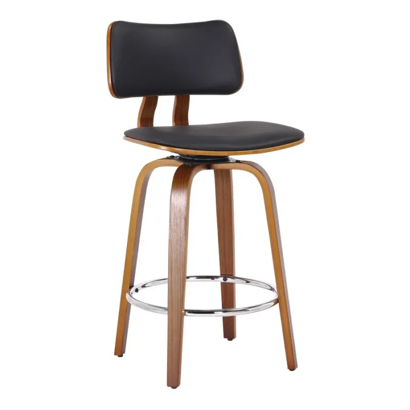 Zuni 26" Counter Stool with Swivel black faux leather
