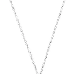 Silberfarbene Halskette mit rundem Anhänger und Herzmotiv, feine Gliederkette