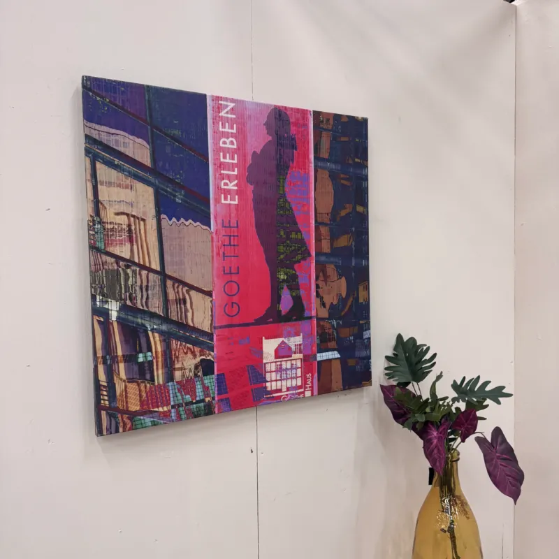Wandbild 90x90 - Goethes Frankfurt Pink - Fotodruck auf Leinwand Gebraucht