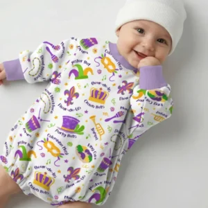 Mardi Gras Family Matching Bamboo Bubble Romper