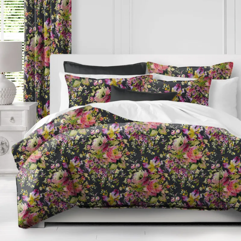 BLOSSOM COVERLET SET MADE IN CANADA CHARCOAL