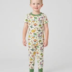 All The Dino Types Bamboo Two Piece Short Sleeve Pajama Set