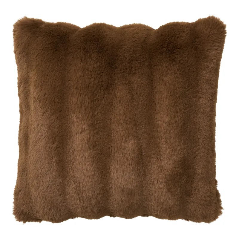 Flausch - Zierkissen Tao aus Kunstfell Braun 45x45 cm