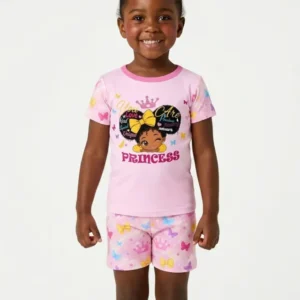 Afro Princess You Are Beautiful Bamboo Two Piece Short Sleeve Shorts Pajama Set