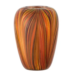 Vase „Orange Sun“ – Streifendesign aus Glas
