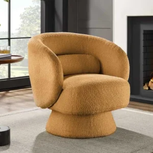 BOSSA NOVA Drehbarer Design Sessel 80cm Bouclé