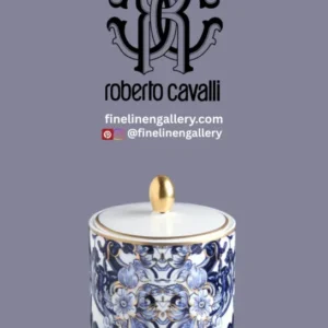 Roberto Cavalli Home Sugar Pot AZULEJOS diam. 3.3", H 3.5" - Palais Royal Linen Gallery