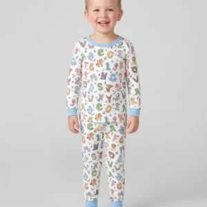 Animals Alphabet Bamboo Two Piece Long Sleeve Pajama Set