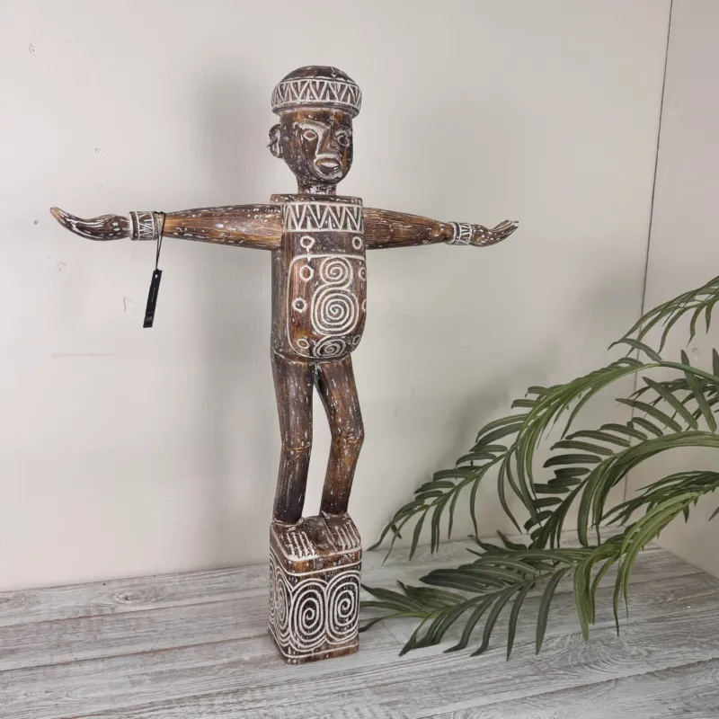 J-Line Holzfigur Ethno Deko Figur Gebraucht BoHo