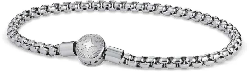 Edelstahlarmband mit Bering Jewelry Rundplakette und Gliederkette