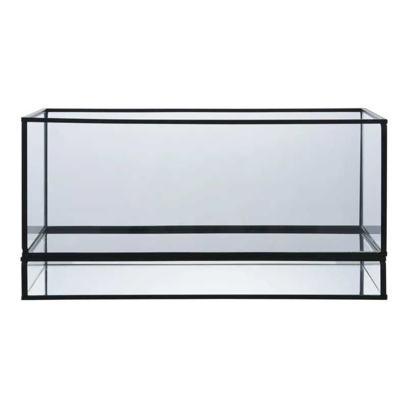 Kerzenhalter „Ferro Recta“ – Metall & Glas in Schwarz