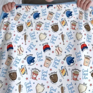 Christian Baseball Bamboo Blanket