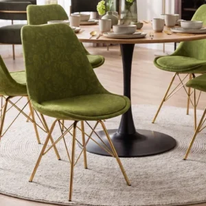 Design Stuhl SCANDINAVIA MEISTERSTÜCK Chenille Metallgestell