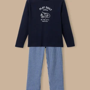 Jungen-Pyjama mit Druckmotiv – Bio-Baumwolle