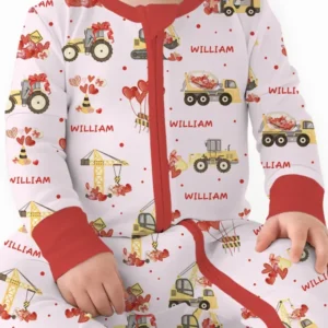 Custom Name Valentine Trucks Family Matching Bamboo Convertible Zippy