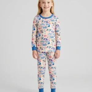 A Day At The Shore Bamboo Two Piece Long Sleeve Pajama Set