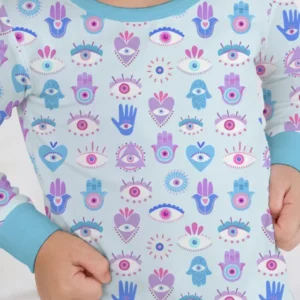 Hamsa Heart Guardians Family Matching Bamboo Two Piece Long Sleeve Pajama Set