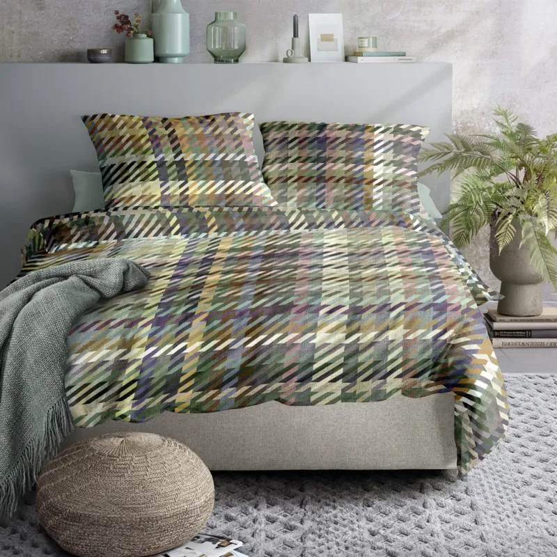 Bettwäsche Flausch Cotton Zobel Mehrfarbig mit Karomuster 135 x 200 cm