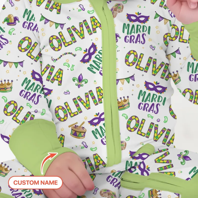 Custom Name Make your own Mardi Gras Bamboo Convertible Zippy