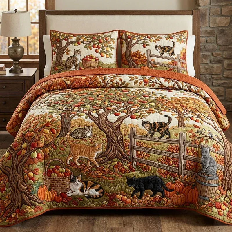 Autumn Canopy Paws Bamboo Quilt Bedding Set