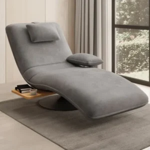 Designer Relax-Liege Velor Samt mit Drehfunktion und Beistelltisch