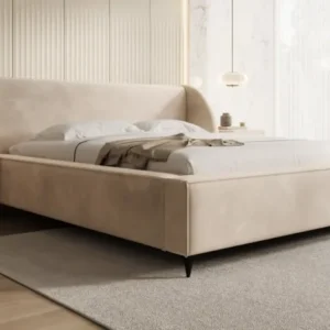 Designer Polsterbett Freya in Samt mit Stauraum