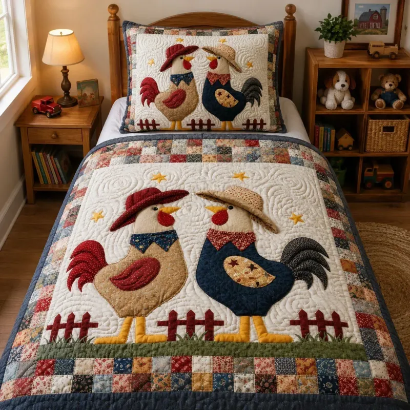 Barnyard Buddy Bamboo Quilt Bedding Set
