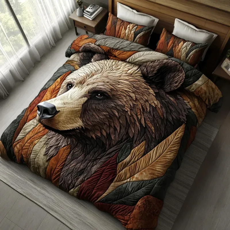 Bear Escape Bamboo Quilt Bedding Set