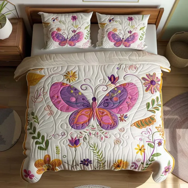 Butterfly Fresh Morning Bamboo Quilt Bedding Set