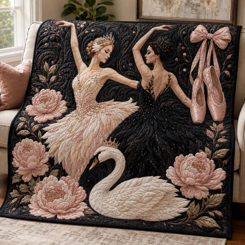 Chandelier Ballet Ballerina Bamboo Quilt Blanket