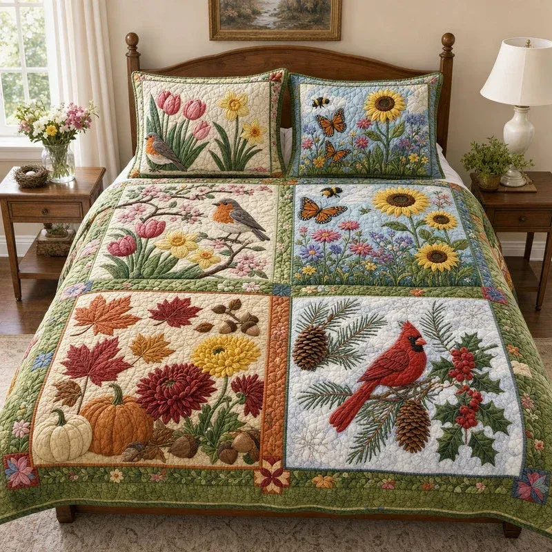 Cinnamon Seasons Home Bamboo Quilt Bedding Set