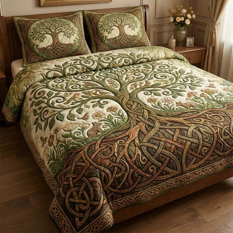 Forest Celtic Tree Bamboo Quilt Bedding Set