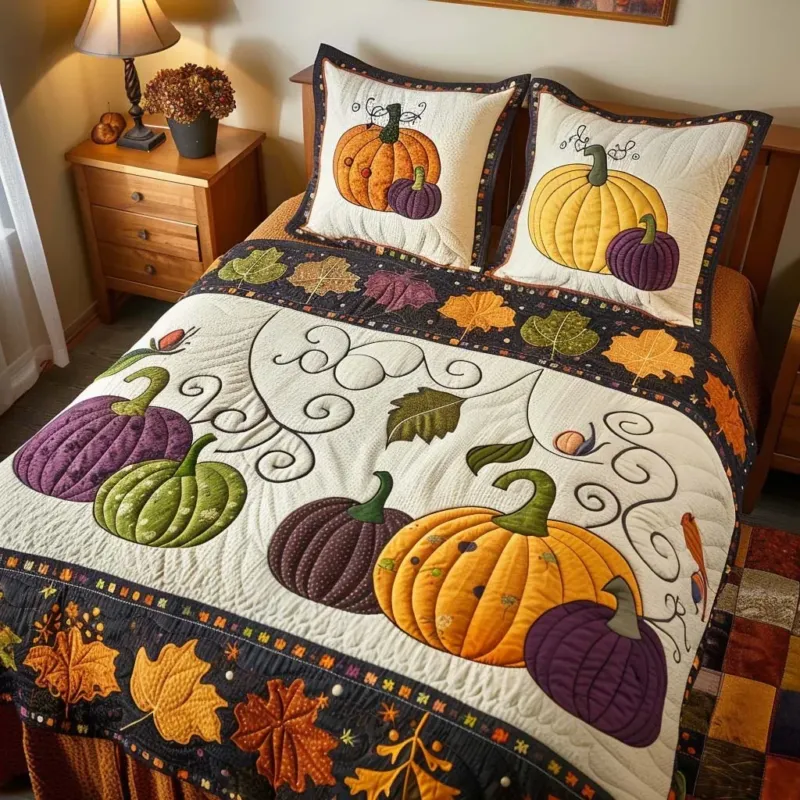 Forest Autumn Glow Bamboo Quilt Bedding Set