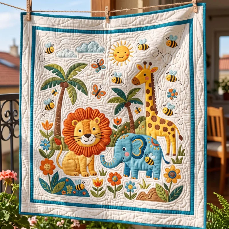Forest Wildlife Wonder Bamboo Quilt Blanket