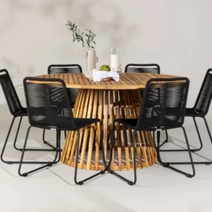 Garten Essgruppe Noris – 7-teiliges Gartenmöbel-Set mit Tisch aus Akazie