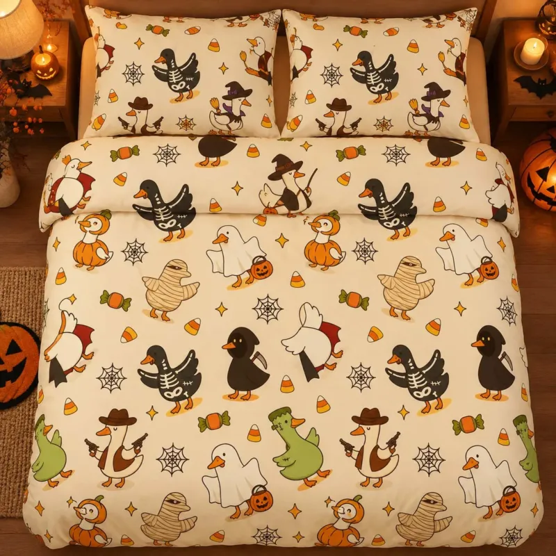 Halloween Goose Parade Bamboo Bedding Set