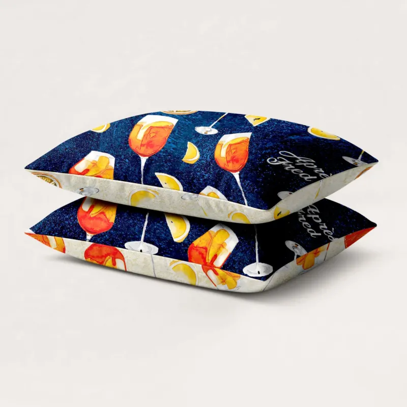 A Fish Named Fred x HappyBed colorful Aperol Spritz pillowcases set of 2 with bold design